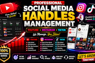 manage your youtube, instagram and tiktok handles professionally