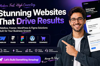 develop webflow website figma framer landing page ecommerce wordpross redesign