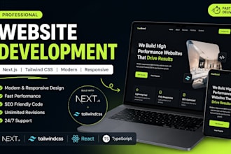 design and develop nextjs website with tailwind css and seo optimization