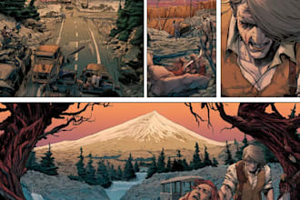 draw a comic book page illustration or webtoon episodes