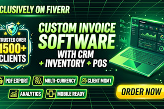 custom invoice software with CRM, inventory, pos system