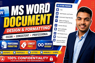 professionally format, edit and design your ms word document