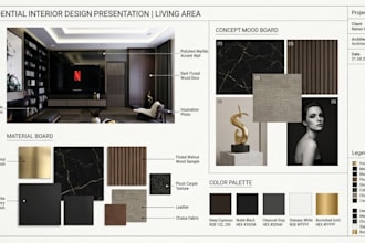 create interior design mood board with furniture shopping list