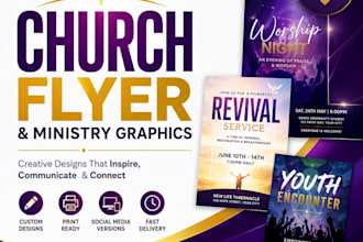 craft modern church flyers, ministry posters, and faith based event artwork