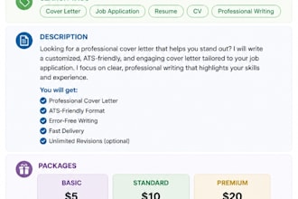 write a professional cover letter