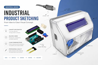 create industrial product sketches for your product idea
