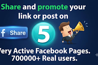 promote and share your post or link on 10 facebook pages