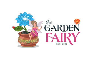 design premium garden farm fairy logo