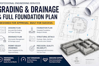 design grading and drainage, and full foundation plan for approval