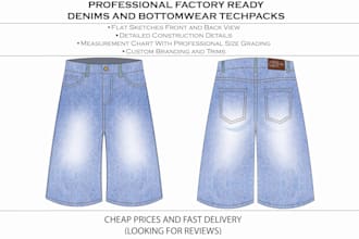 design denim jeans and manufacturer ready techpacks for it