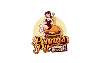 design consulting retro burger restaurant logo