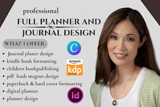 design journal workbook planner digital planner fillable PDF and amazon kdp book