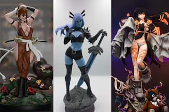 3d print and paint anime figure model action figure statues stl resin printing
