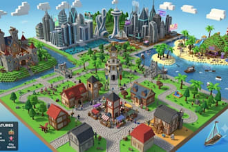 build custom stylish roblox map low poly environment or roblox simulator
