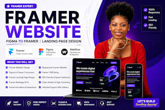 design or develop modern framer or webflow website or do figma to framer webflow