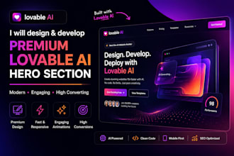 design and develop a premium lovable ai hero section for your website