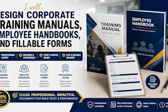 design corporate training manuals, employee handbooks, and fillable forms