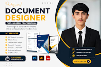 design business documents, invoices and editable pdfs