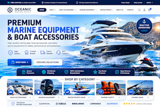 design premium marine equipment, water sports gear, and boat accessories website