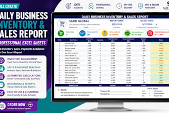 design professional excel dashboard and inventory management