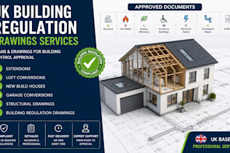 draw UK building regulation for house extensions and loft conversions