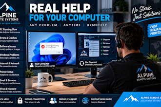 remotely troubleshoot PC and install or configure software