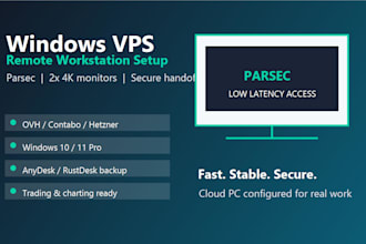 set up your windows vps remote workstation with parsec