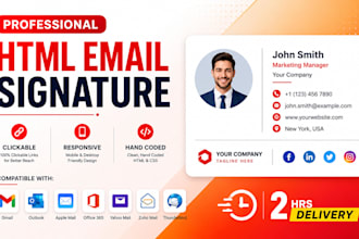 do HTML email signature, clickable HTML email signature, outlook gmail signature