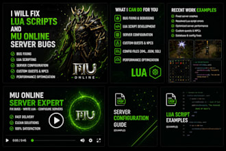 fix lua scripts, bugs, and mu online server issues