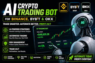 develop ai crypto trading bot for binance, bybit  okx