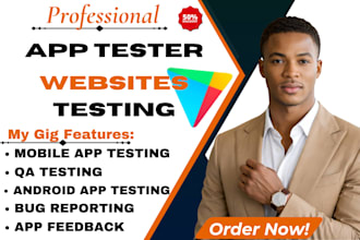qa testing, user testing, app testing, website testing for android and ios