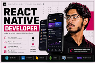 do mobile app development, react native developer  for ios android app