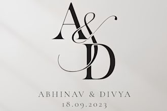 design luxury modern minimalist weeding logo and monogram