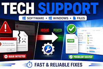 troubleshoot technical issues and fix software or file problems