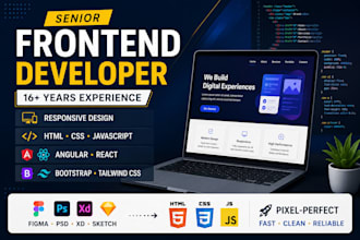 convert figma PSD to responsive HTML CSS bootstrap website