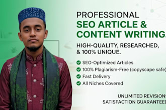 do SEO article writing, blog post writing, and professional web content writing
