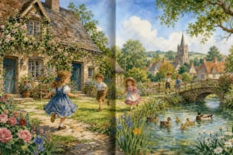 create children picture book illustration and story book artwork