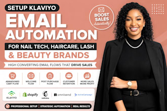 setup klaviyo email automation for nail tech haircare lash beauty email flows