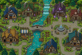 draw 2d top down rpg map maker tileset 16 bit godot pixel art spritesheet ttrpg