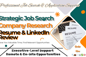 provide executive job search and application support