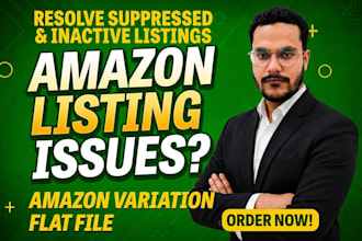 fix amazon listing errors, suppressed and inactive listings