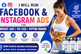 run facebook and instagram ads for weight loss fat loss peptide brands