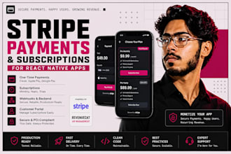 integrate stripe payments, revenuecat subscription in app purchase in mobile app