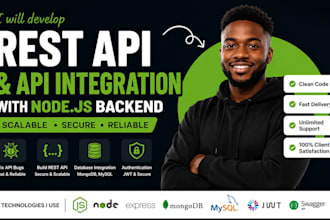 develop rest API and API integration with nodejs backend