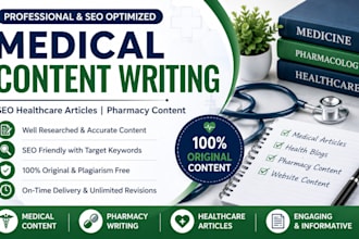 write SEO medical, pharmacy, and healthcare articles