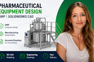 pharmaceutical manufacturing equipment, gmp equipment solidworks cad engineering