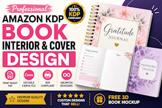 design low content book interior and cover for amazon KDP