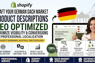 write SEO optimized german dach product description for shopify, amazon and ebay