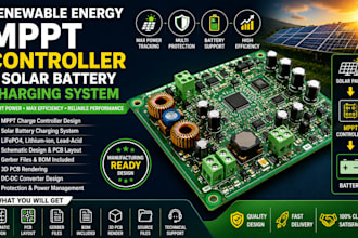 design renewable energy pcb, mppt controller and solar battery charging system