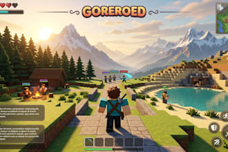 develop roblox game, roblox world, weapon, roblox map 3d model, roblox studio
